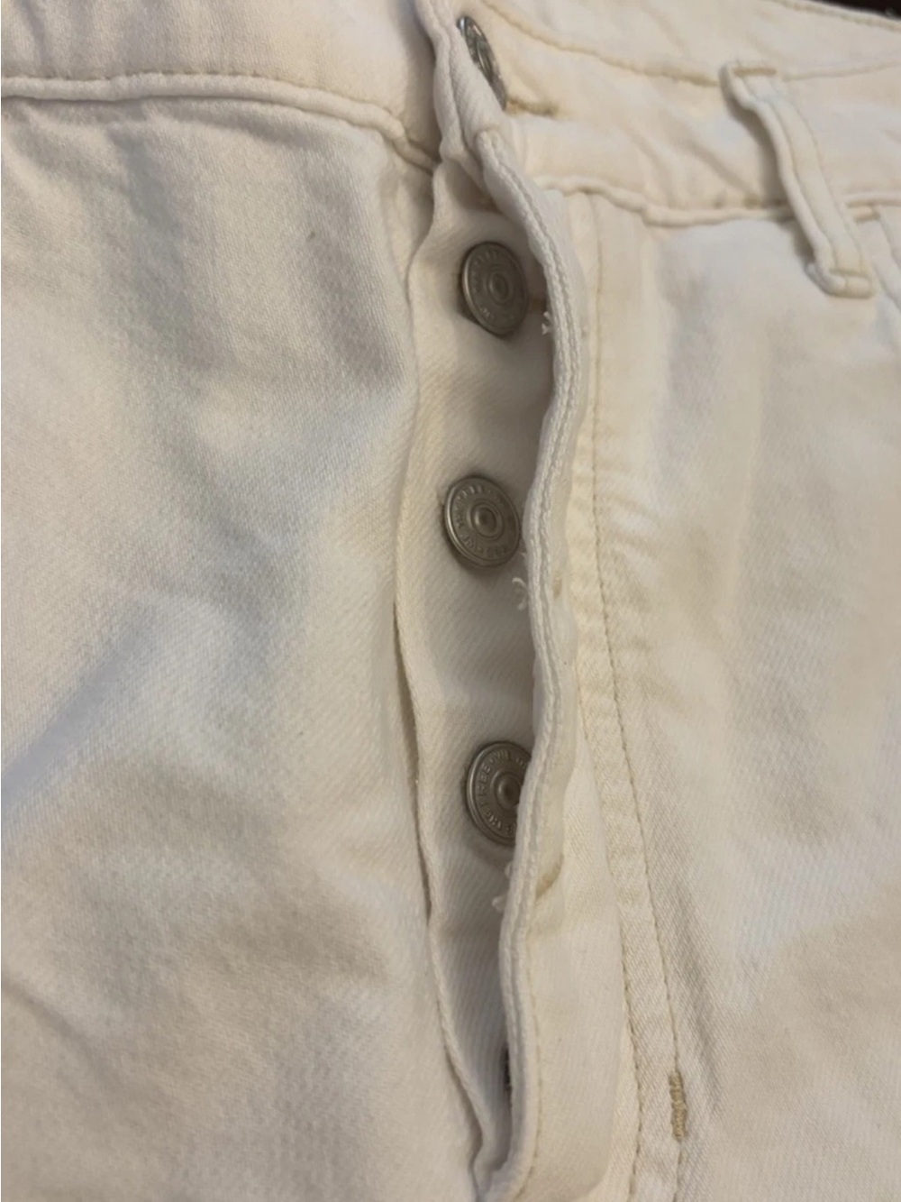 Free PeopleX We The People  Good Luck Mid Rise Barrel Jeans Milk Sz 32 NWT - Picture 5 of 12